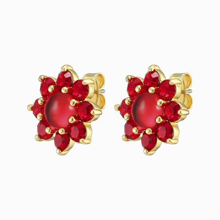 Dyrberg Kern Rosetta Gold Earrings - Red